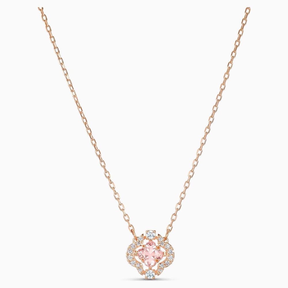 SWAROVSKI SPARKLING DANCE NECKLACE, PINK ROSE-GOLD